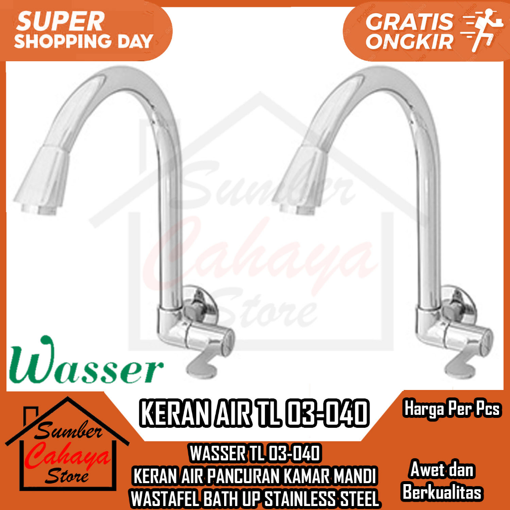 KRAN AIR CUCI PIRING WASSER TL 03-040 KERAN WASTAFEL DINDING TEMBOK BATH UP BETAP MANCI STAINLES KRA
