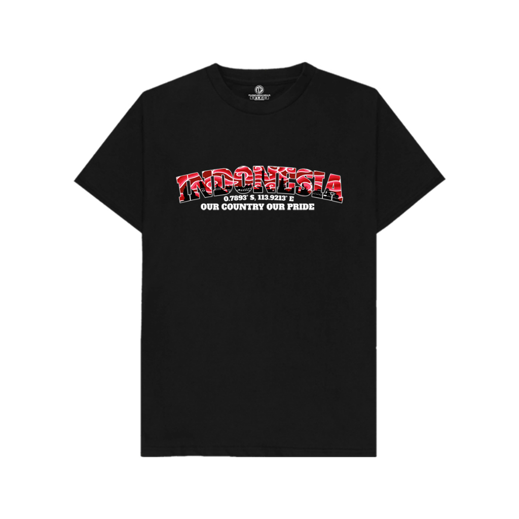 Flowcasualwear T-Shirt Kaos Series Indonesia 'Siluette' -Black- Casual Ultras Hooligans Football