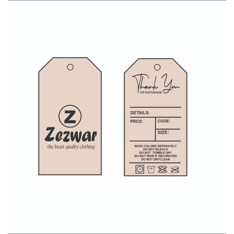 

label hangtag pakaian ZEZWAR