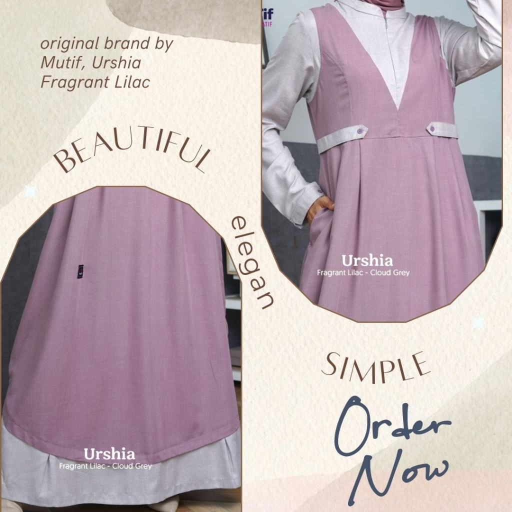 GAMIS MUTIF URSHIA / GAMIS MUTIF TERBARU / GAMIS MUTIF DISKON / MUTIF URSHIA WARNA LILAC / GAMIS LIL