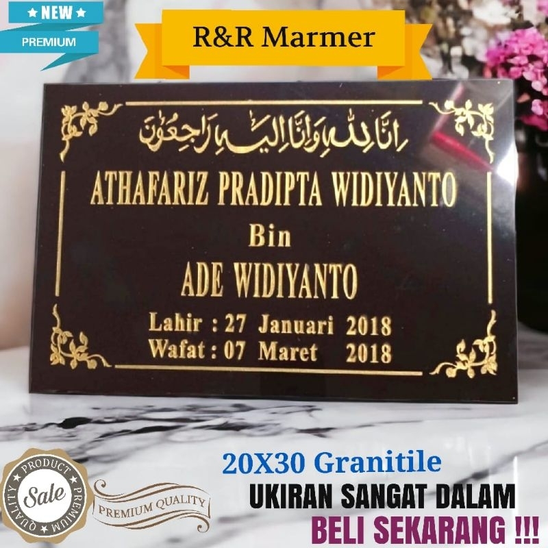 BATU NISAN NAMA NISAN MAKAM GRANIT 20x30