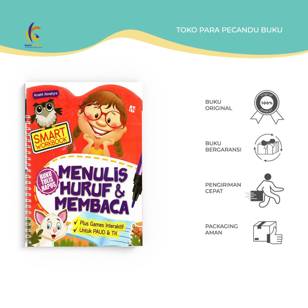 

Buku Aktivitas Anak - Smart Workbook : Menulis Huruf & Membaca (Buku Tulis Hapus) - Arzetti Almahyra - Ruang Kata - Bukukaluku