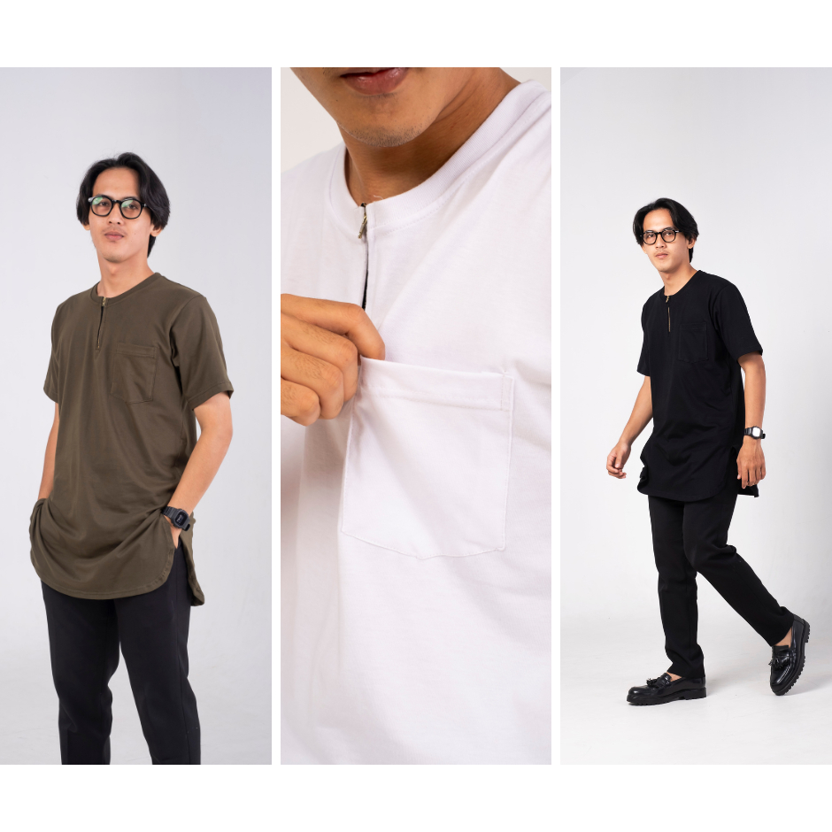 Kaos Kurta Zipper Hayyalife/ Kurta Premium/ Kaos 100% Katun 24S Kaos Koorta premium