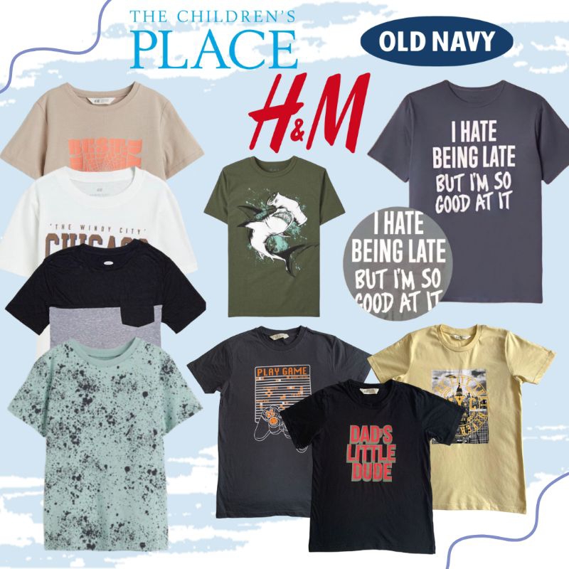 KAOS ANAK LAKI LAKI G*P H*M C*RTE*S | BOYS TEE TSHIRT | KAOS MOTIF DINO | SIZE 1 2 3 4 5 6 7 8 9 10 