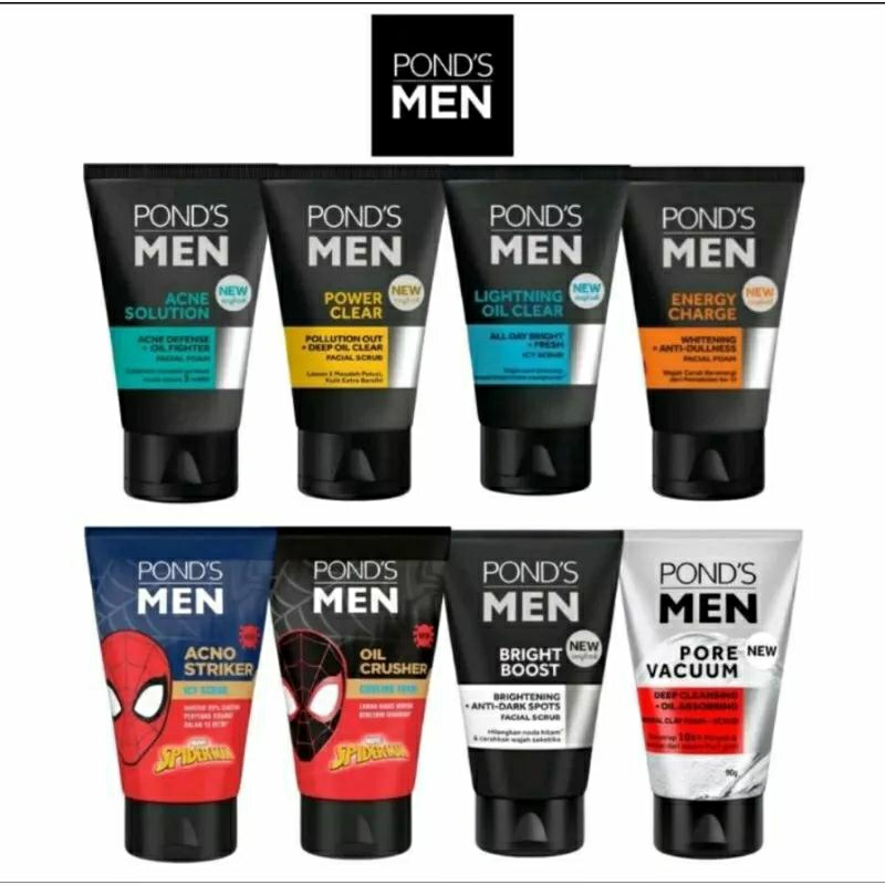 PONDS MEN facial foam 100ml bright boost,oil clear,acne solution