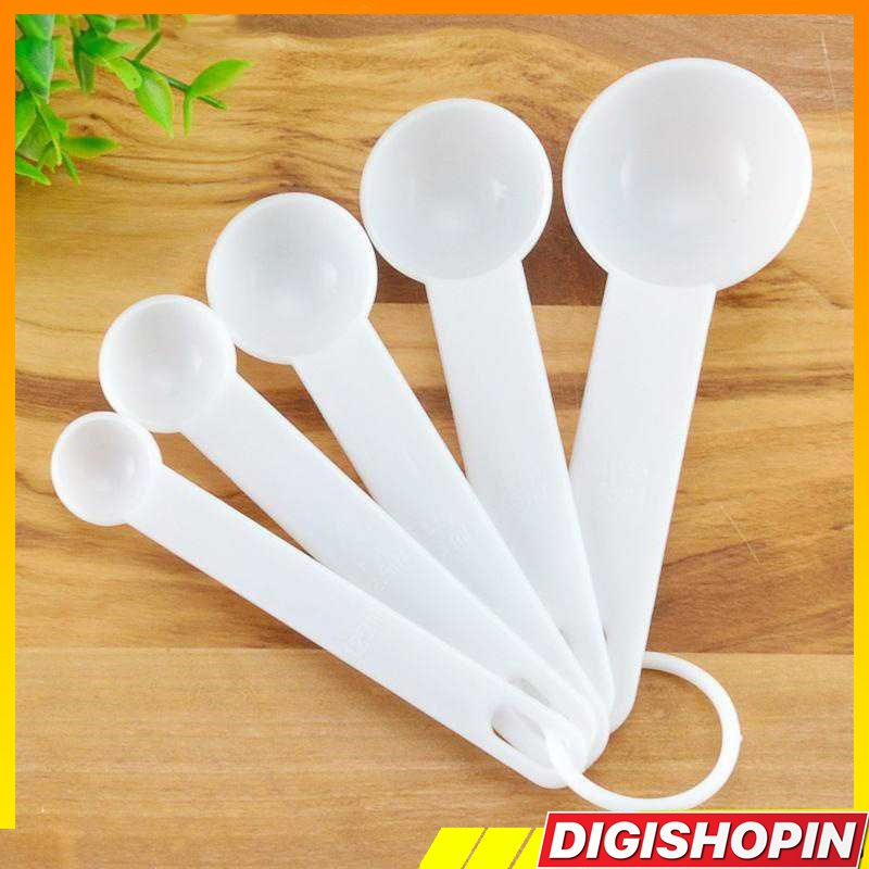 Sendok Takar Dengan 5pcs Spoon 1.25, 2.5, 5, 7.5 dan 15 ml Sendok Bumbu Dapur