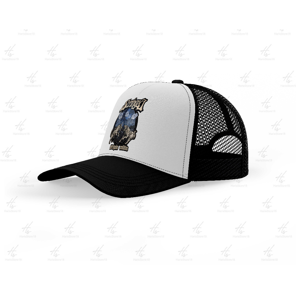 Topi Jaring Trucker Sablon / Topi Trucker Custom / Topi Trucker SERIGALA