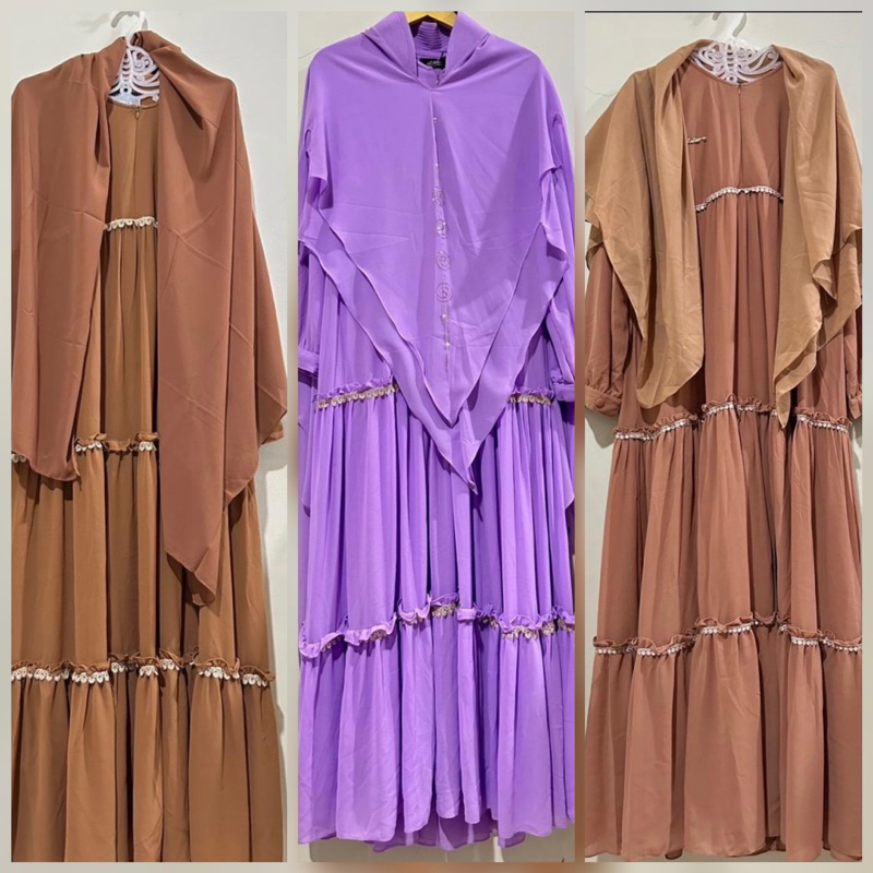 PROMO GAMIS KHAIRA SYARI SET SEGITIGA INNER