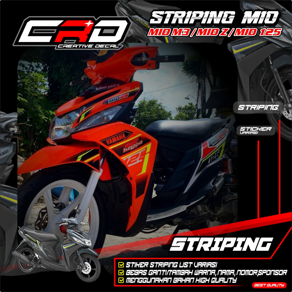 Striping Mio M3 merah striping mio 125 variasi striping mio z merah