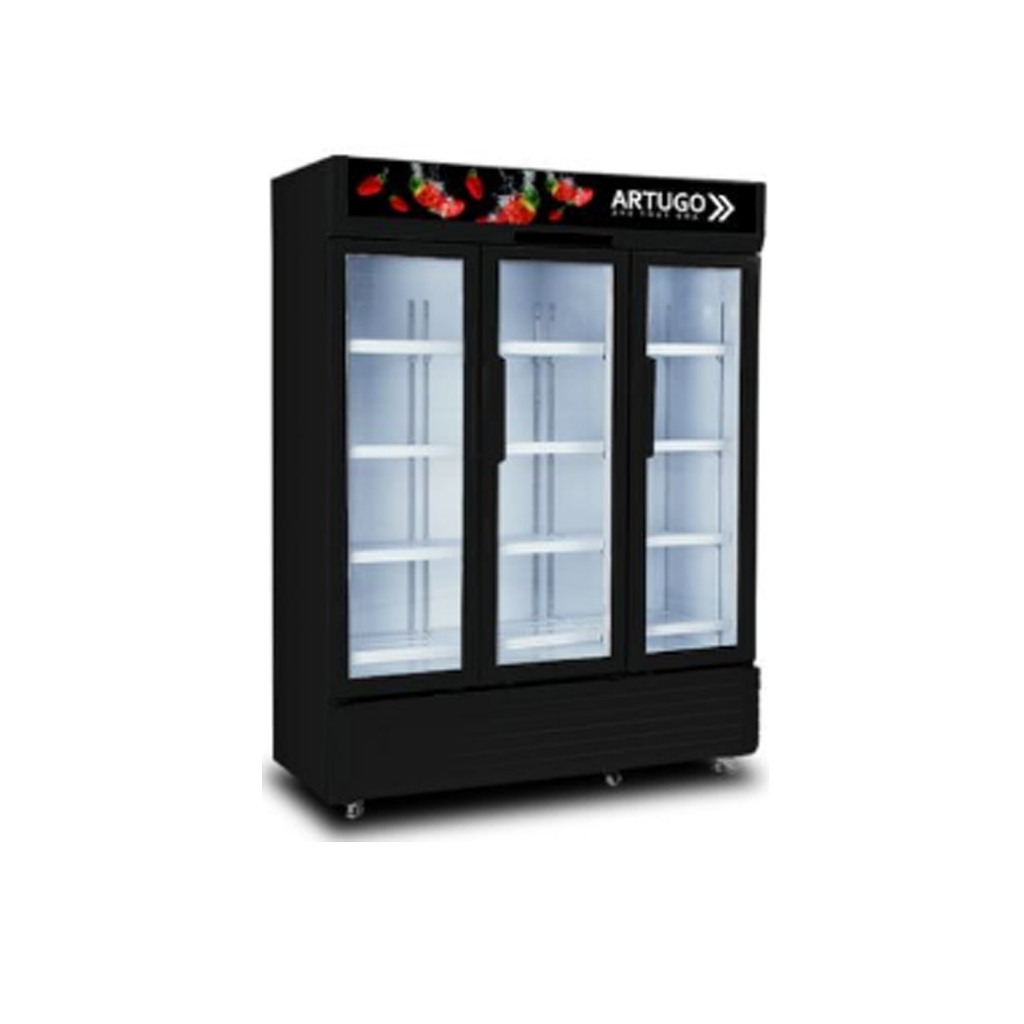 Artugo SV 1453 Showcase Cooler 3 Pintu - Lemari Kaca Pendingin - Black