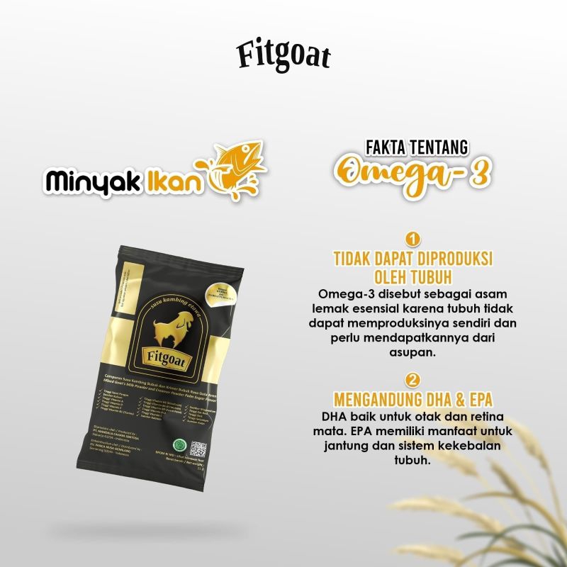 

Susu Kambing Etawa Fitgoat dengan kandungan Omega 3