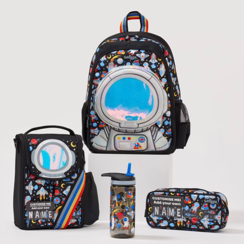 Smiggle Backpack Hardtop Bola Planet Astronaut Rocket Games Army hijau Loreng Tas Ransel Anak SD SMP