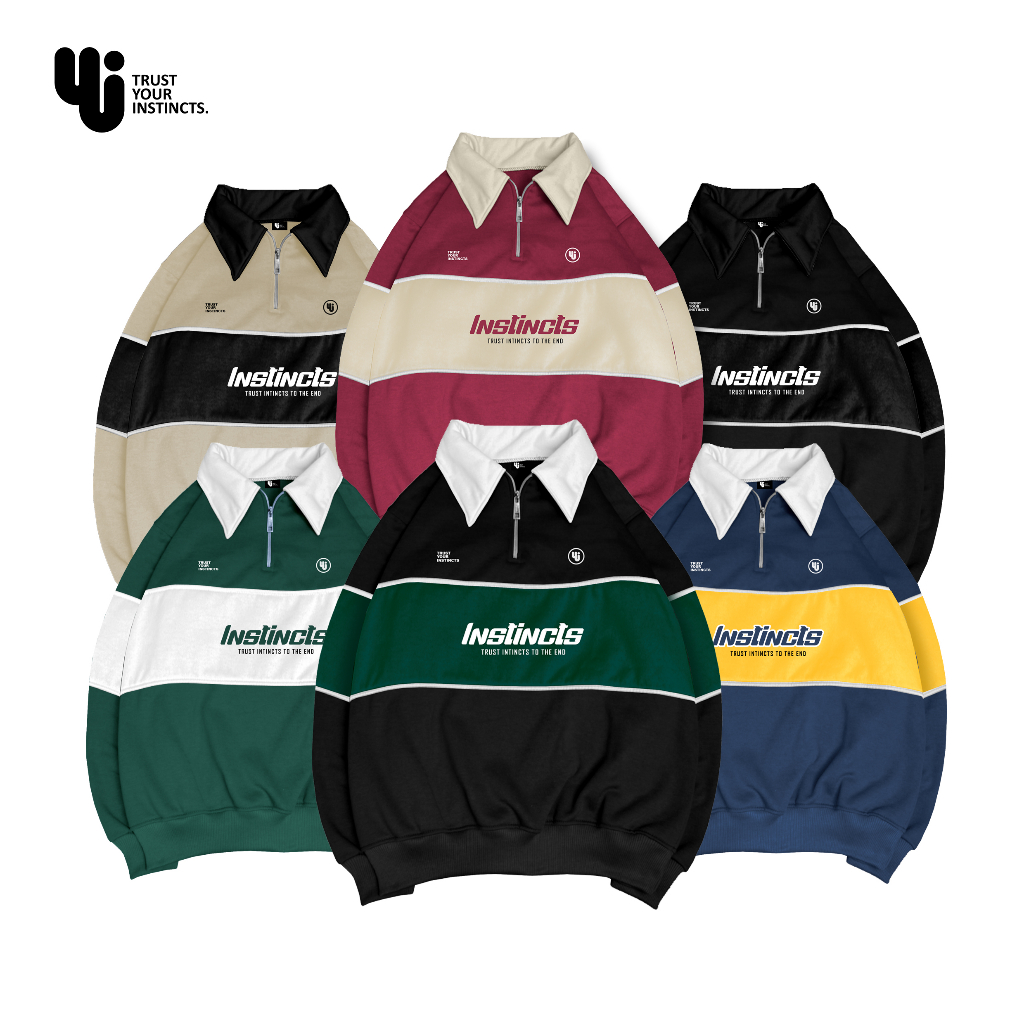 Yui Halfzip Sweater Rugby Kombinasi