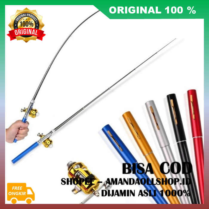 Joran Telescopic Pancing Mini Unik/ Joran Pancing / Rod Pen Pancing / Mini Pen Fishing Rod / Spinnin