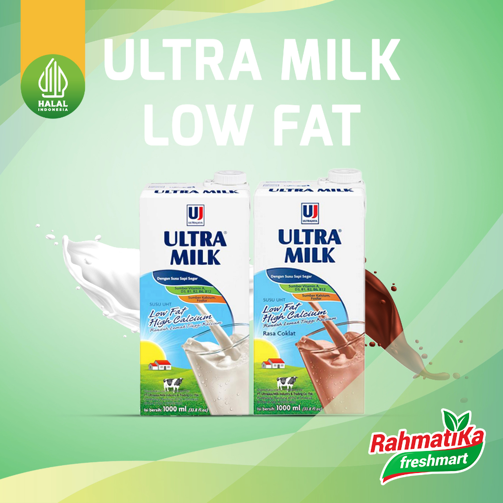 Ultra Milk Susu UHT Low Fat High Calcium 1 Liter
