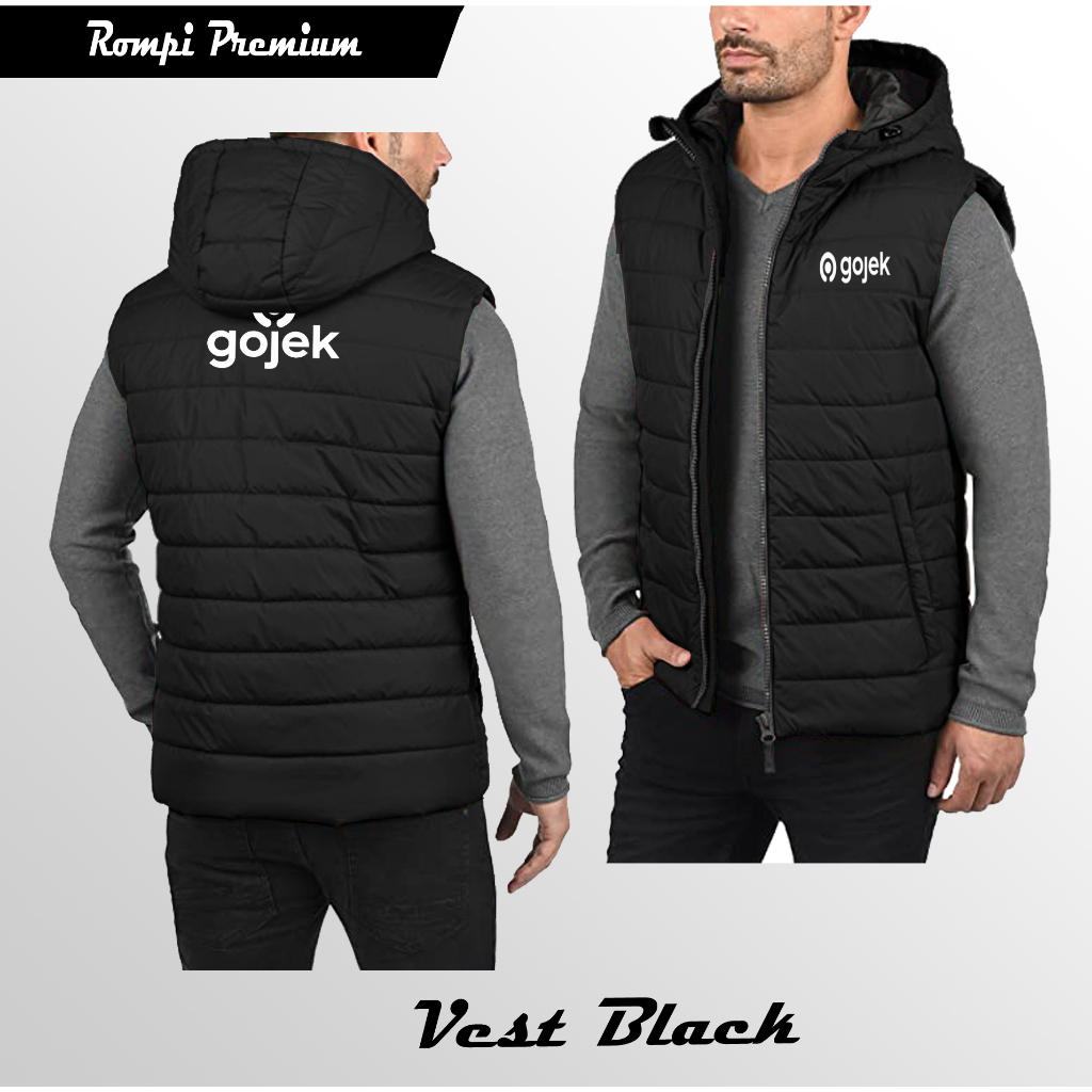 Jaket Rompi Hiking Ojol Ojek Gojek Grab, Terbaru Full Bordir Tebal Anti Dingin Tersedia Ukuran Jumbo