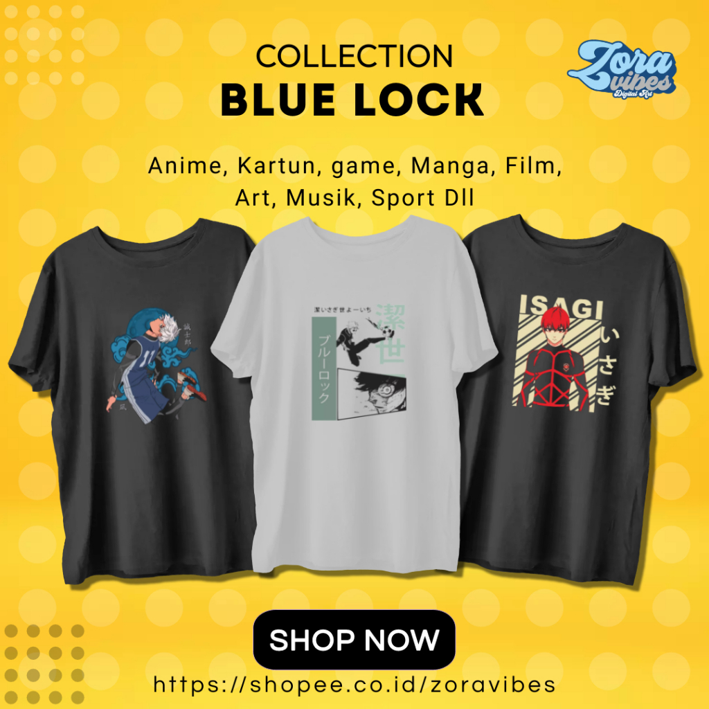 Baju Anime BLUE LOCK Kaos Anime KEREN