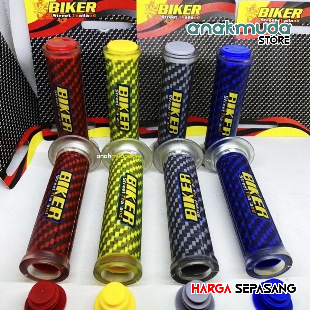 (HG02) Handgrip Stang Motor Karet Silikon Motif Karbon Variasi Motor Beat Mio Vario Jupiter Supra Fu