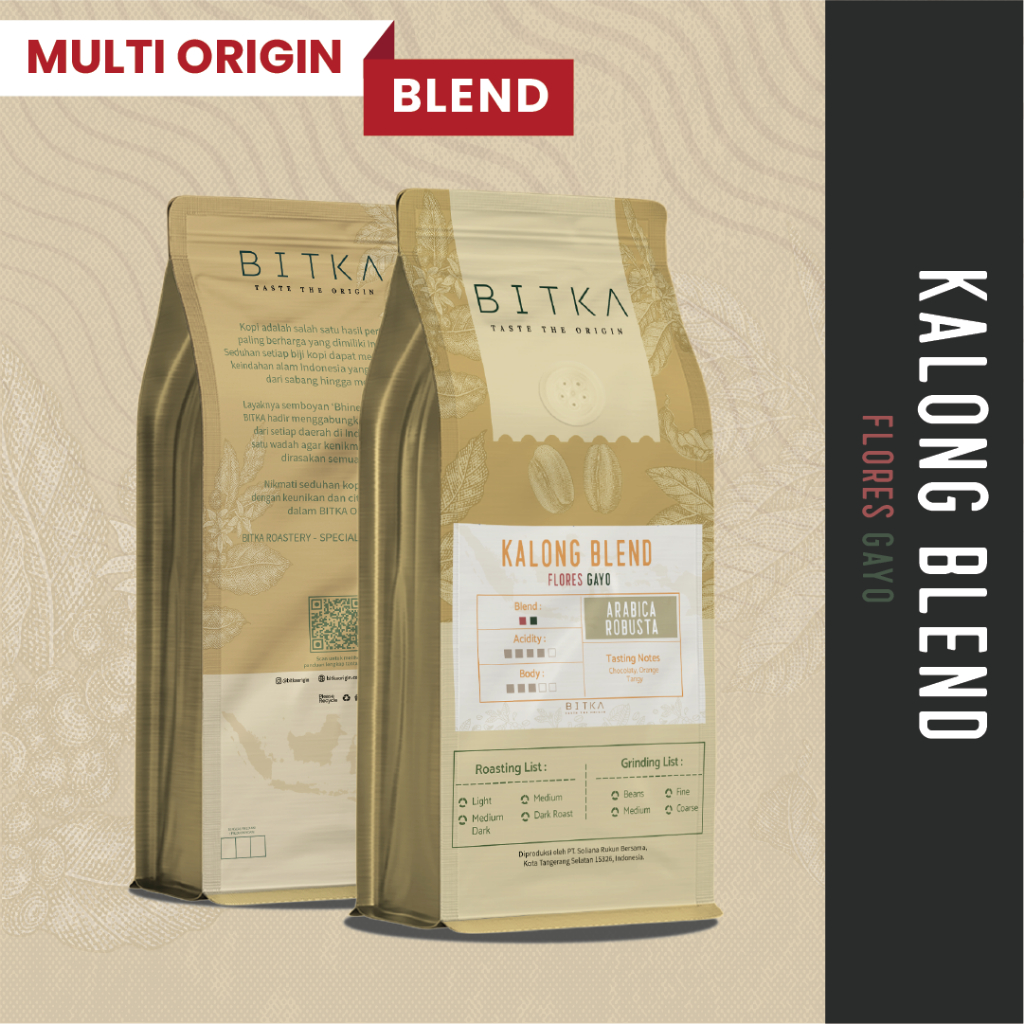 

BITKA Flores Gayo Blend | Multi Origin Coffee | Biji Kopi - Kalong 250gram, Giling Halus