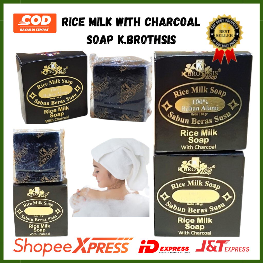 Sabun Beras Thailand Original Rice Milk With Charcoal K.Brothsis Sabun Perawatan Wajah Dan Badan