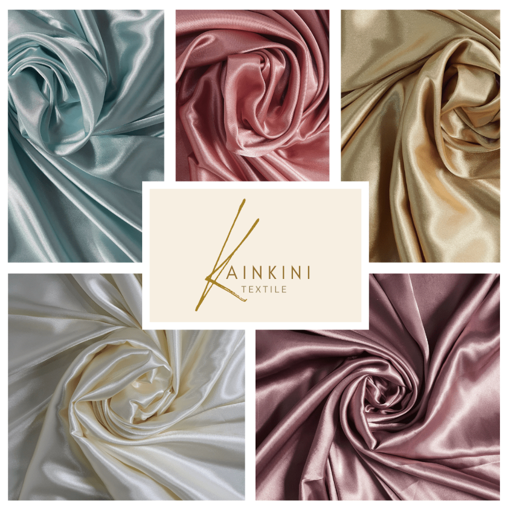 (1 Roll) Grosir Kain Satin Silk Charmuse Premium Grade A Sateen Kilap Glossy Kainkini ( Bahan Gamis Mukenah Hijab Seragam Bridesmaid Background Backdrop )