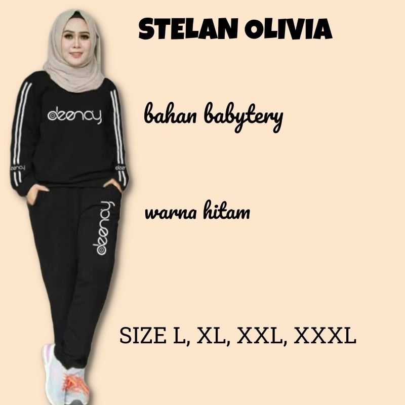 Stelan Baju Oluvia Stelan Baju Olahraga Muslumah Stelan Baju Senam