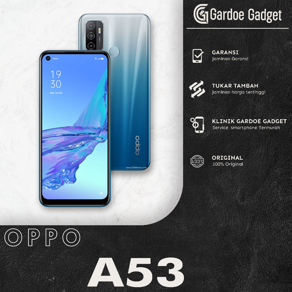 Oppo A53   4/64GB, 4/128GB ORIGINAL | HANDPHONE SECOND Full Set | HP SEKEN HP BEKAS MURAH | gardoega