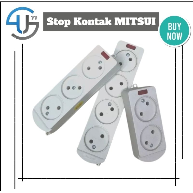US123 Stop Kontak MITSUI 4 Lubang Terminal Kuningan SNI By Toko Haji Usman