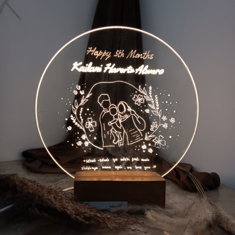 

ROUND ACRYLIC 20x15 CM | (LETTERITII) | KADO ULANG TAHUN, WISUDA, NIKAHAN AKRILIK AESTHETIC | 20x15 CM | BY LETTERITII