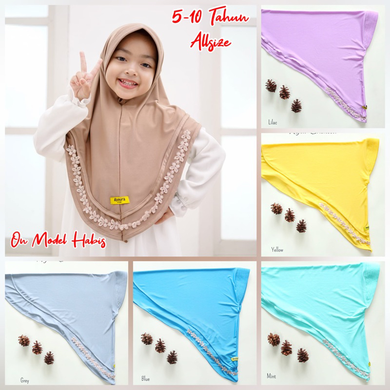 Jilbab Anak pet antem dan non pet jersey