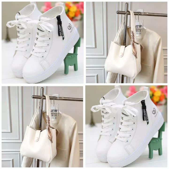 paket hampers sepatu sneakers boots b wanita dan tas wanita ema