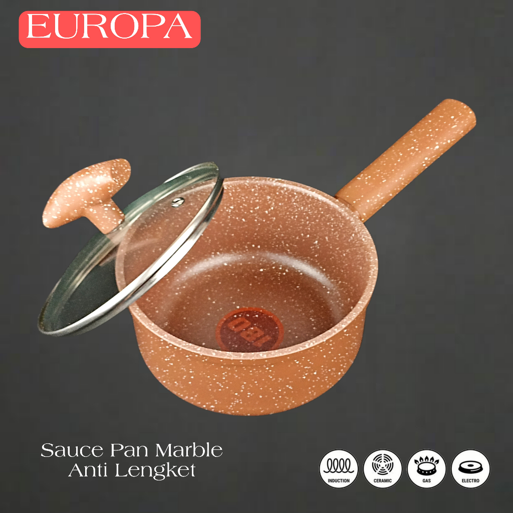 EUROPA SAUCE PAN NON STICK ALUMINIUM 16 CM &amp;18 CMPANCI SUSU ANTI LENGKET RED DOT