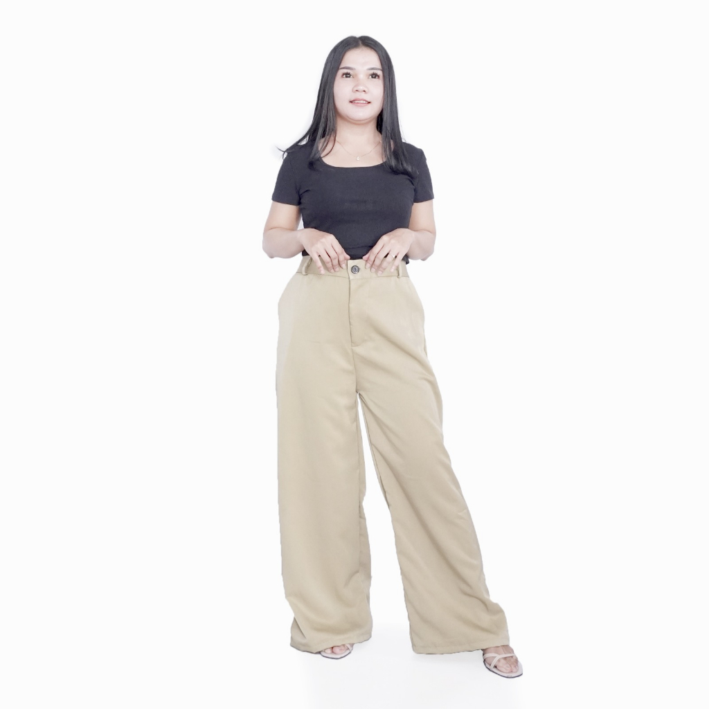 Celana Kerja Kantor Kulot Sopan BigSize 8L,6L,5L,4L,2L,XL, all size, / Celana Panjang Jumbo Modern / Celana Karet Wanita Kekinian Model Terbaru / Celana Kerja Bahan Formal Seragam OverSize / Celana Basic Hitam Navy Grey Lime / Putri Nasya