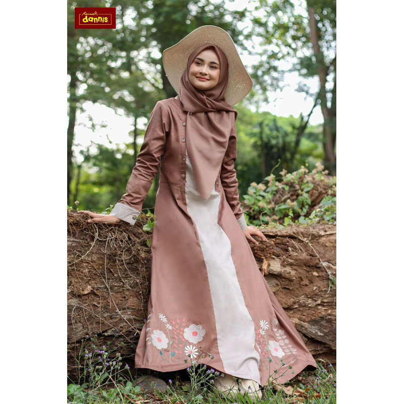 Abaya Dannis terbaru size lengkap banyak warna geser free masker/ gamis dannis murah