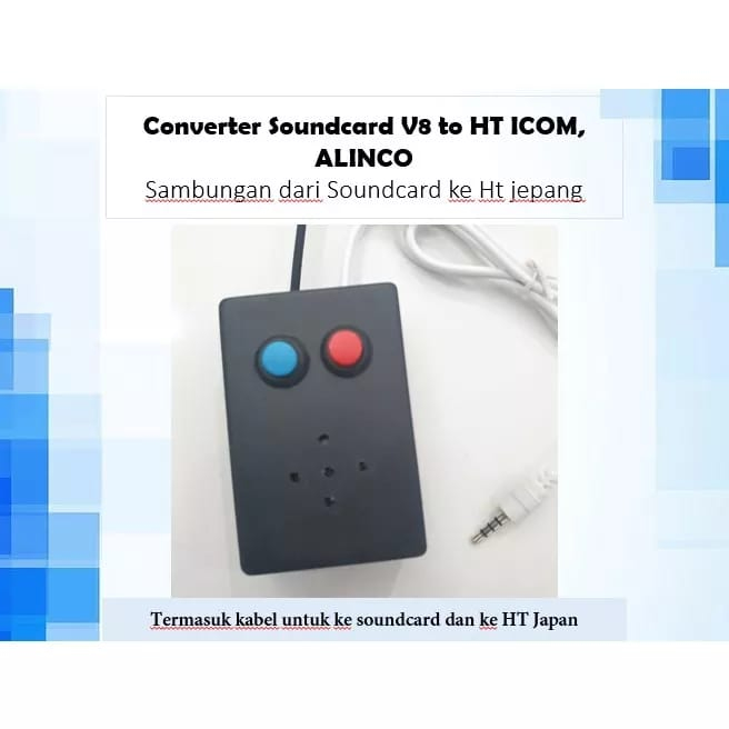 Converter Soundcard V8 to HT ICOM ALINCO HT Japan v80 v88 v85 v86 alinco w10 crx5 konverter MURAH