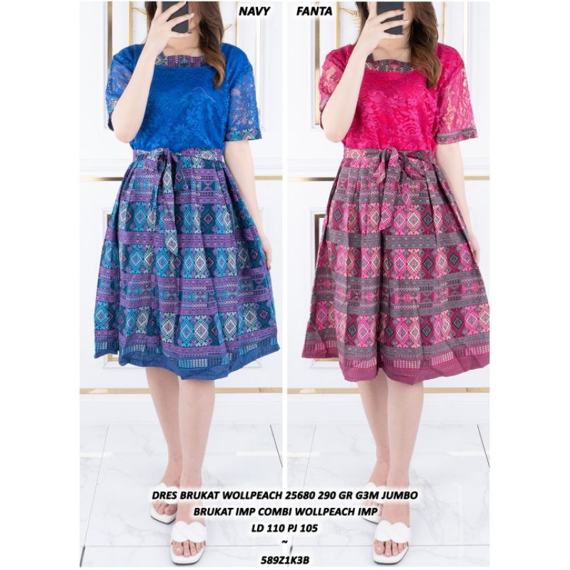 DRESS BRUKAT TENUN DRESS SONGKET JUMBO PREMIUM MIDI DRESS GAUN NATAL BAJU GEREJA ASD 256800