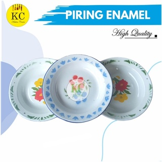 Piring Seng Piring Jadul Piring Enamel Piring MOtif Bunga Piring Seng Tradisional PIring Jadul Murah