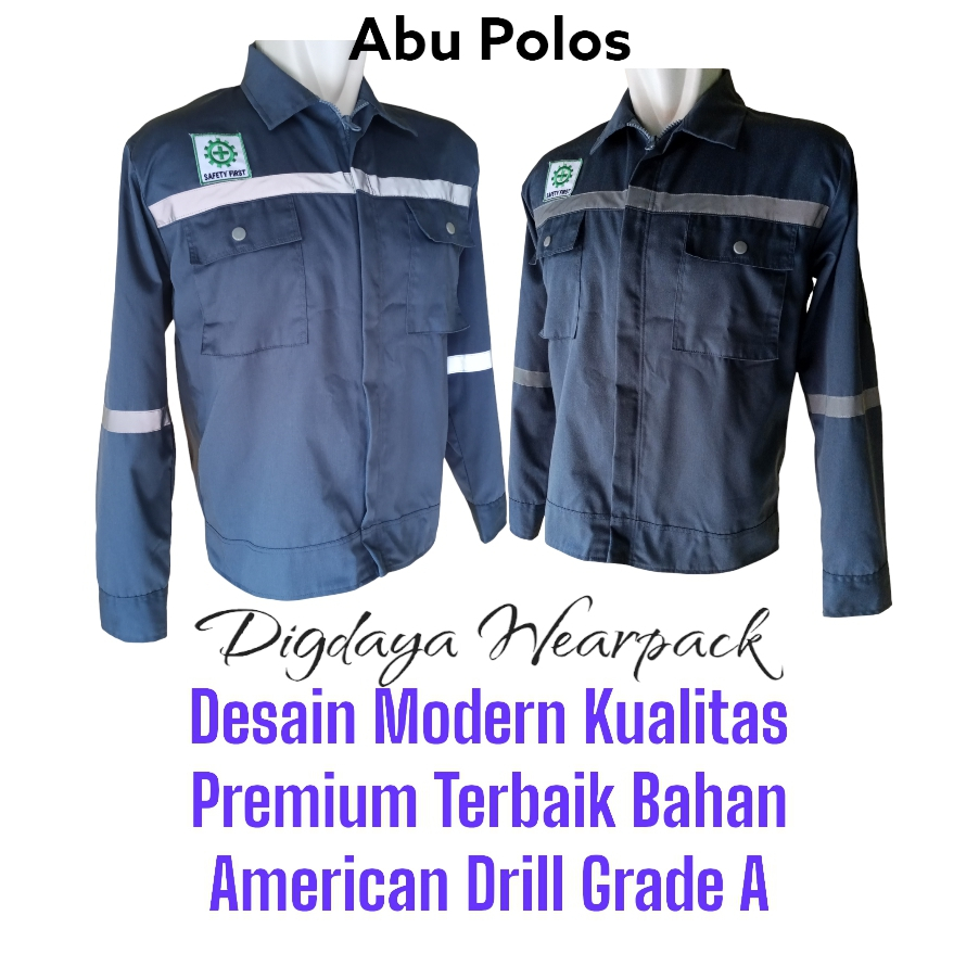 Baju Wearpack Pria Safety K3 Seragam Proyek Tambang Bengkel Las Atasan Lengan Panjang Bahan American