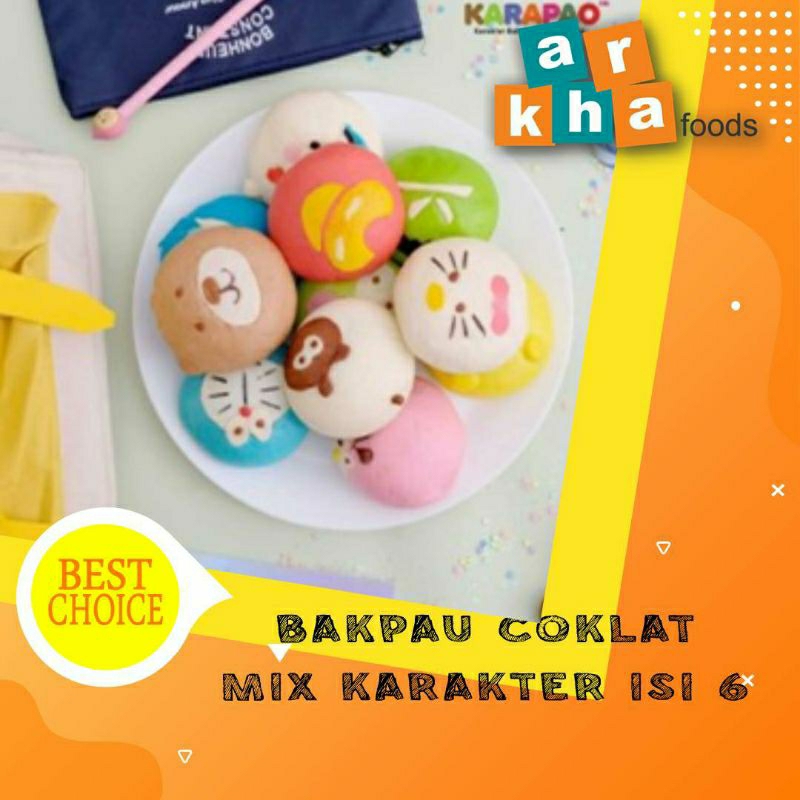 

Bakpau Karakter isi 6 / Bakpau Isi Coklat / Bakpau Lucu