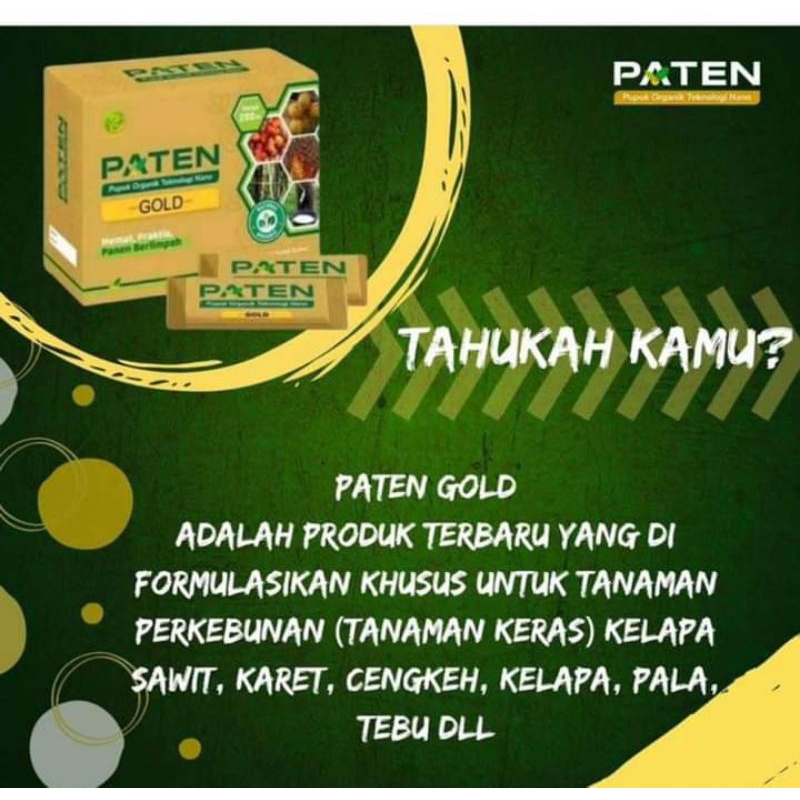 Paten Gold 1 Box Isi 12 Sachet Pupuk Sawit / Paten Gold Pupuk Organik Teknologi Nano/Pupuk Tanaman/P