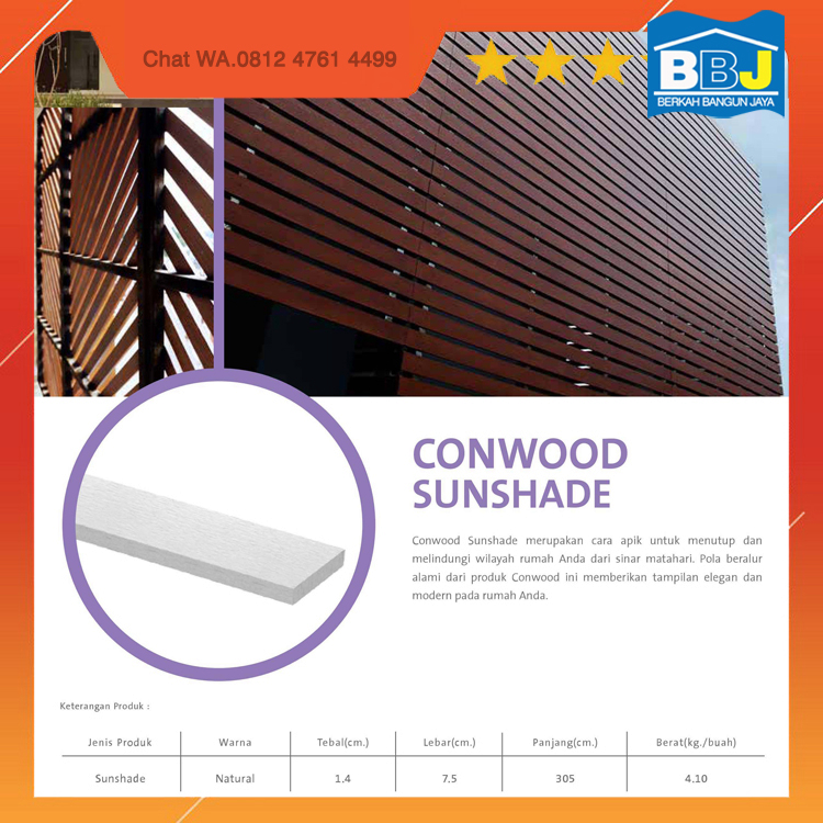 CONWOOD SUNSHADE 3" / Conwood Pelindung Sinar Matahari