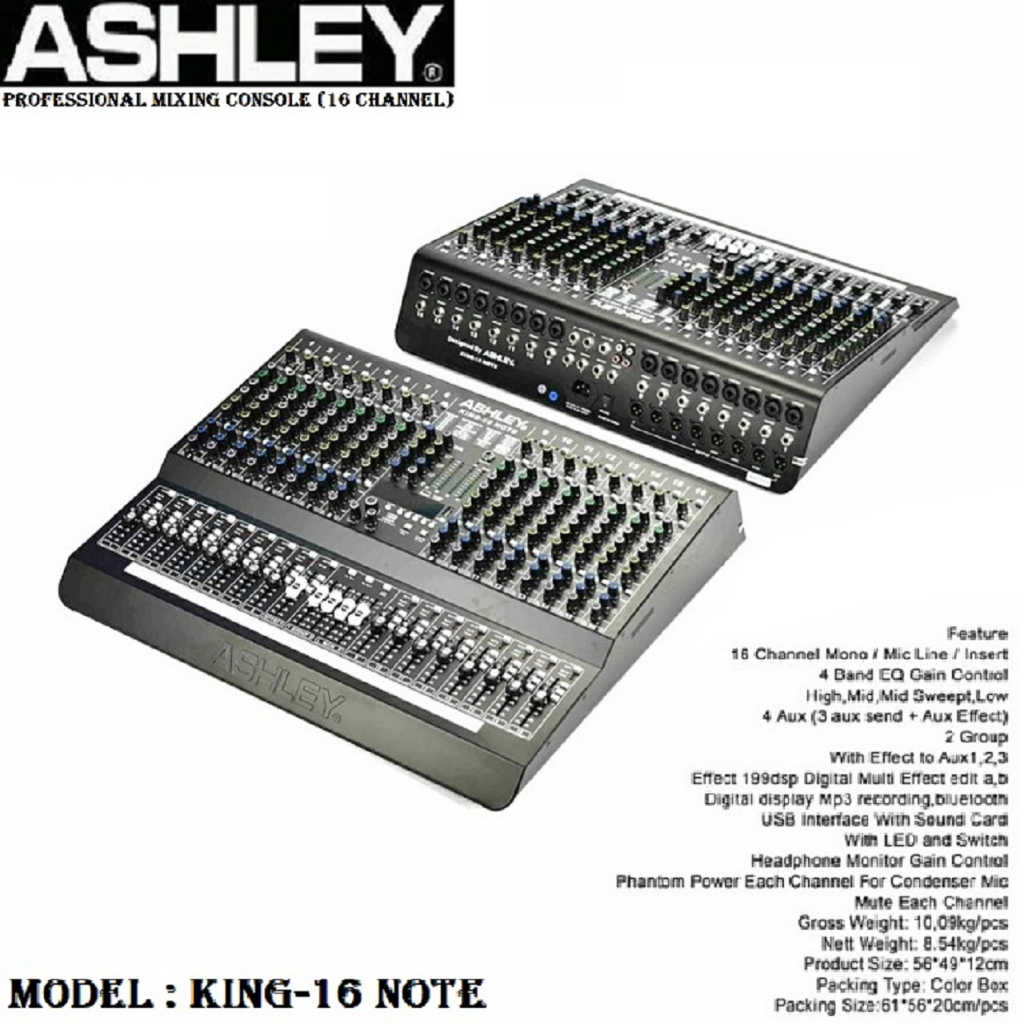 Mixer ASHLEY KING 16 NOTE / KING16 NOTE ORIGINAL 16 CHANNEL