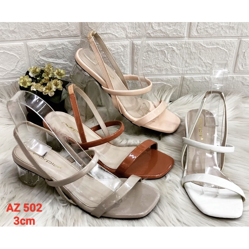 PJ - ZARA HEELS WANITA HEELS TALI HAK TAHU KACA 5cm
