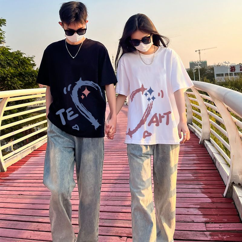 kaos pasangan atasan kembaran pria wanita baju couple TEE ART elegan katun combed tebal distro