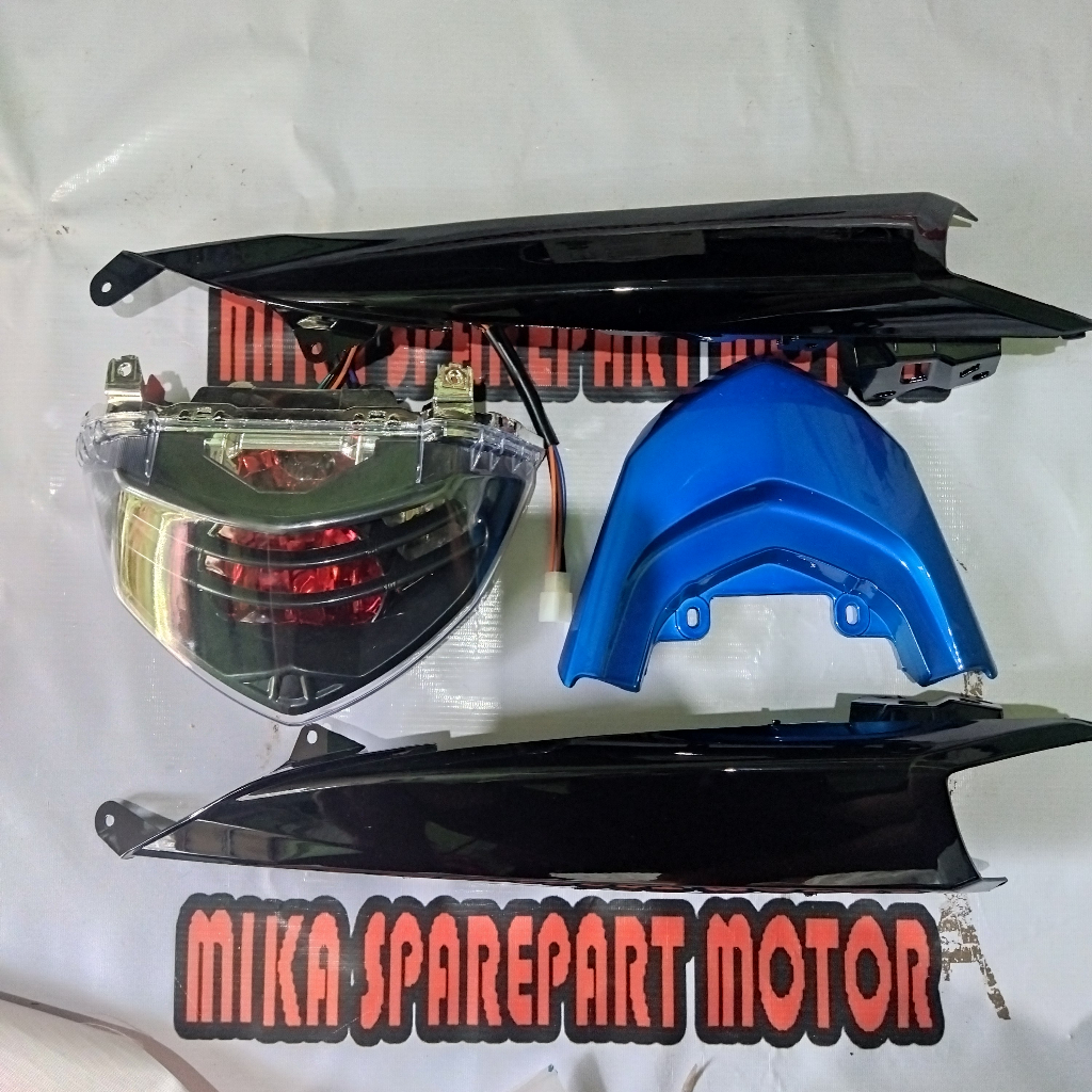 BODY LAMPU STOP YAMAHA MIO SOUL GT 2012 - 2014 BIRU DAN PET TAIL / COVER PAKET BELAKANG YAMAHA MIO S