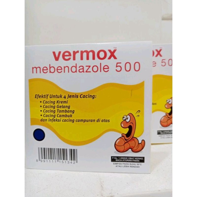 Vermox 500mg / Obat cacing / cacingan / Obat cacing rasa buah ;vermox500