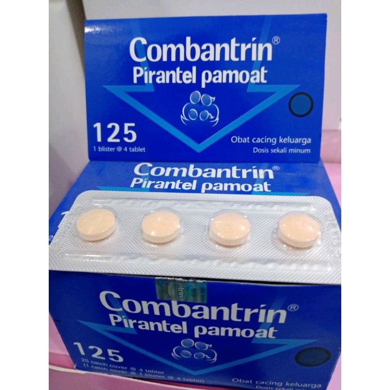 Combantrin 125mg / obat cacing dewasa / Combantrin strip isi 4tab / obat cacing keluarga ;8993212111