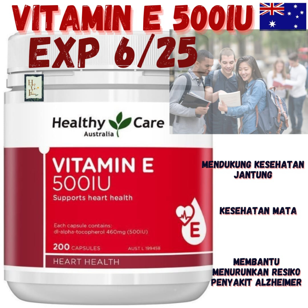 Healthy Care Australia Vitamin E 500 IU  200 Capsules