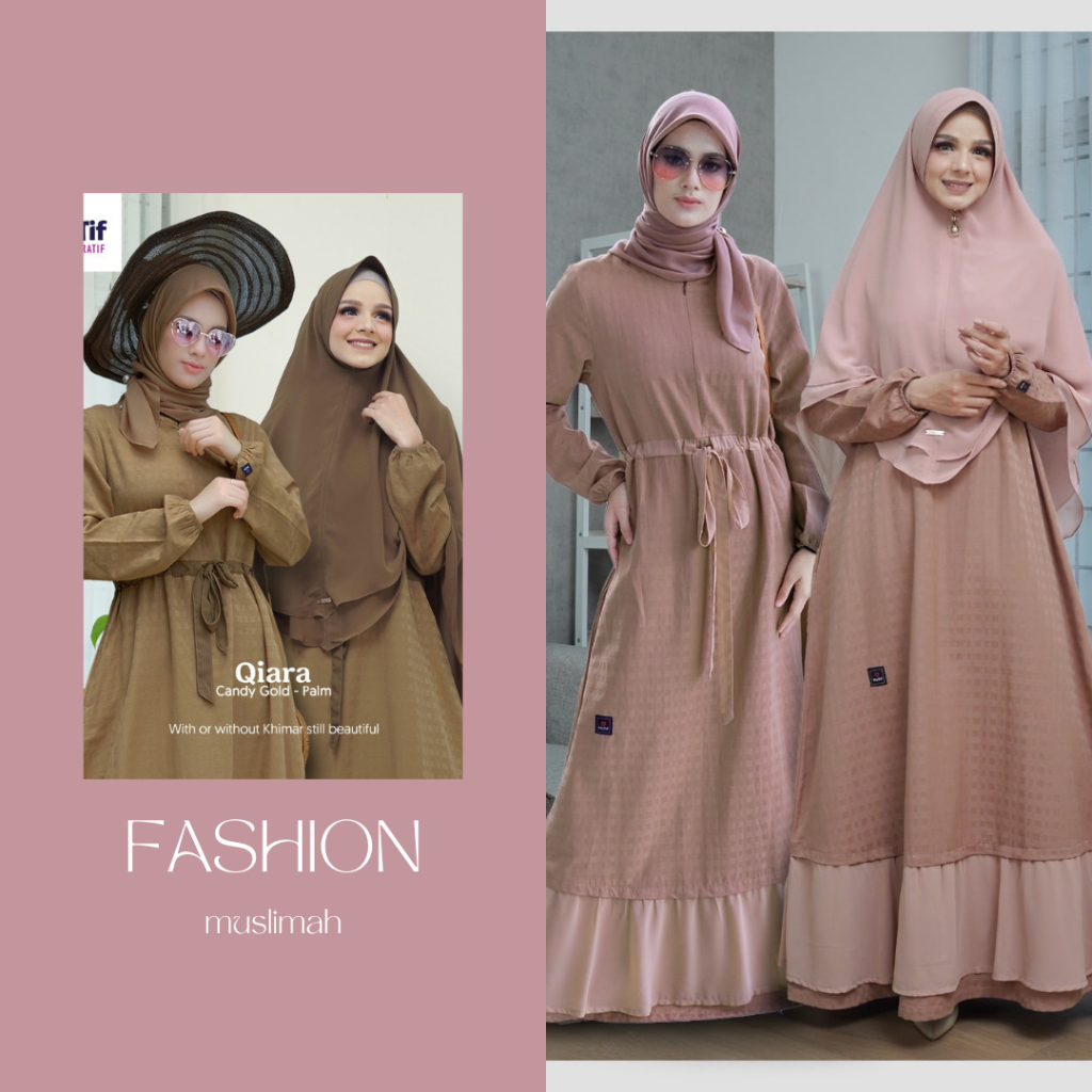 GAMIS MUTIF QIARA / QIARA GAMIS MUTIF / MUTIF QIARA / GAMIS QIARA CANDY GOLD / GAMIS QIARA CANDY ROS