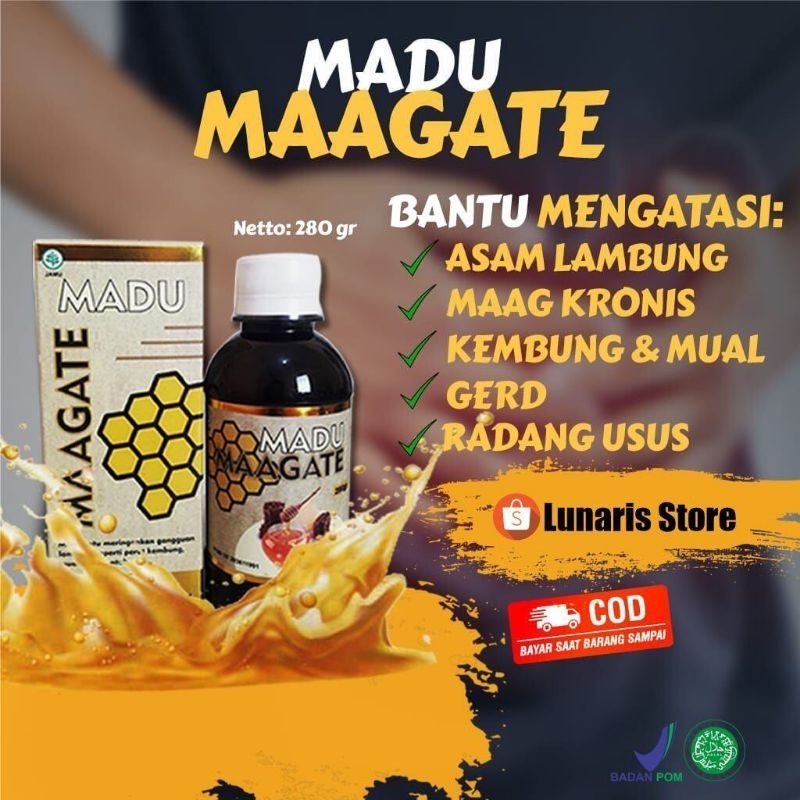 Madu Maagate madu asam lambung herbal ampuh Bpom obat maag herbal
